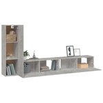 vidaXL Ensemble de meubles TV 3 Pièces Gris béton Bois d'ingénierie