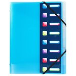 Trieur Polypropylène 3 Rabats Crystal Colours 8 Compartiments - Couleurs Assorties - X 10 - Exacompta