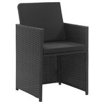 vidaXL Salon de jardin 3 Pièces avec coussins Résine tressée Noir