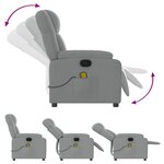 vidaXL Fauteuil de massage inclinable Gris clair Tissu
