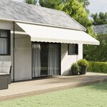 vidaXL Tissu de remplacement de cantonnière d’auvent rayure crème 5 m