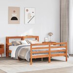 vidaXL Cadre de lit sans matelas cire marron 140x190cm bois pin massif