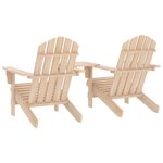 vidaXL Chaises de jardin Adirondack avec table Bois de sapin solide