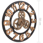 vidaXL Horloge murale Métal 58 cm Doré et noir