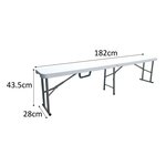 Banc pliable pour table de réception 180 cm