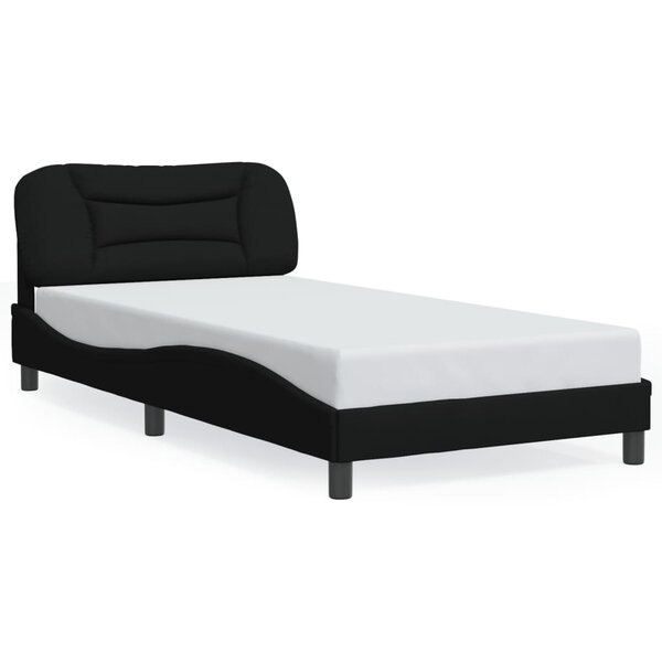 vidaXL Cadre de lit sans matelas noir 100x200 cm tissu