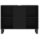 vidaXL Armoire de salle de bain noir 80x33x60 cm bois d'ingénierie
