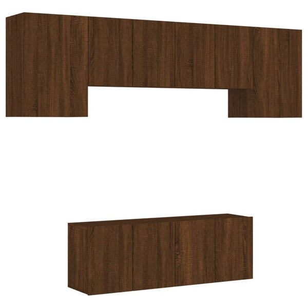 vidaXL Unités murales TV 6 Pièces chêne marron bois d'ingénierie
