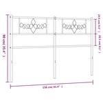 vidaXL Tête de lit métal blanc 150 cm