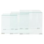 vidaXL Ensemble de tables gigognes 3 Pièces Verre trempé Transparent