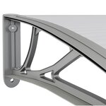 vidaXL Auvent de porte Gris 400x100 cm Polycarbonate