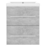vidaXL Armoire d'évier avec lavabo intégré Gris béton Aggloméré