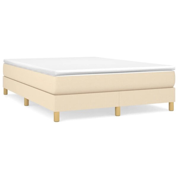 vidaXL Cadre de lit sans matelas crème 140x190 cm tissu