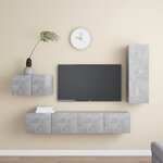 vidaXL Ensemble de meubles TV 4 Pièces Gris béton Bois d'ingénierie