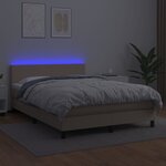 vidaXL Sommier à lattes de lit avec matelas LED Cappuccino 140x200 cm