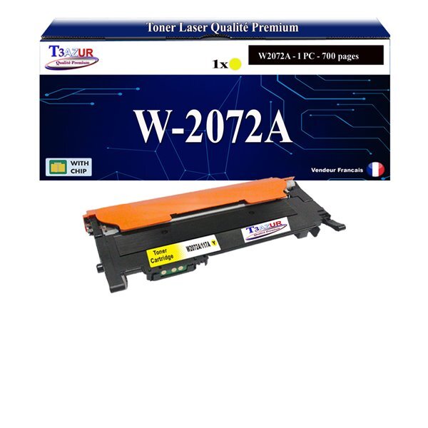 Toner Laser compatible avec HP W2072A (117A)  - Jaune - 700 pages