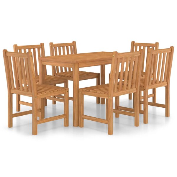 vidaXL Ensemble de salle à manger de jardin 7 Pièces Bois de teck solide