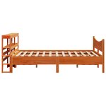 vidaXL Cadre de lit et tête de lit cire marron 135x190 cm bois de pin