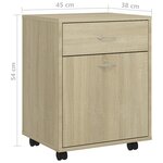 vidaXL Armoire à roulettes Chêne sonoma 45x38x54 cm Bois d’ingénierie