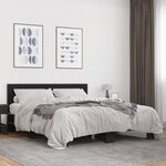 vidaXL Cadre de lit noir 150x200 cm bois d'ingénierie et métal