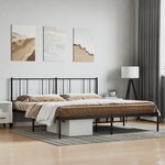 vidaXL Cadre de lit métal sans matelas avec tête de lit noir 200x200cm
