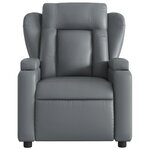 vidaXL Fauteuil de massage inclinable électrique gris similicuir