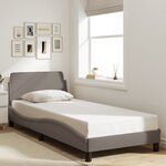 vidaXL Cadre de lit avec tête de lit sans matelas taupe 80x200cm tissu