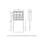 Bloc collectif Leabox 3x3  grade 3  simple face  extérieur  fixation sur pieds à sceller  blanc neige  ral 9016 finition brillante