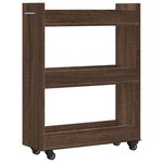 vidaXL Armoire avec roues chêne marron 60x22x79 cm bois d'ingénierie