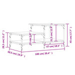 vidaXL Table basse noir 100x50 5x45 cm bois d'ingénierie