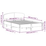 vidaXL Cadre de lit sans matelas cire marron 140x190cm bois pin massif