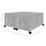 vidaXL Table basse Gris béton 75x75x38 cm Aggloméré