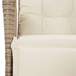 vidaXL Ensemble à manger de jardin et coussins 9 Pièces beige Poly rotin