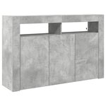 vidaXL Buffet Gris Béton Bois Reconstitué 116 x 30 x 75 cm Rectangulaire
