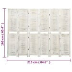 vidaXL Cloison de séparation 6 panneaux Blanc antique 215x166 cm Bois