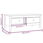 vidaXL Table basse Marron miel 100x50x40 cm Bois massif de pin
