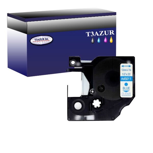 DYMO D1 45011 RUBAN MARQUEUR GÉNÉRIQUE BLEU / TRANSPARENT S0720510- 12 mm * 7 m