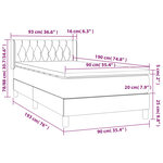 vidaXL Sommier à lattes de lit et matelas Gris foncé 90x190 cm Velours