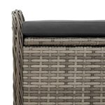 vidaXL Banc de rangement avec coussin gris 115x51x52 cm résine tressée