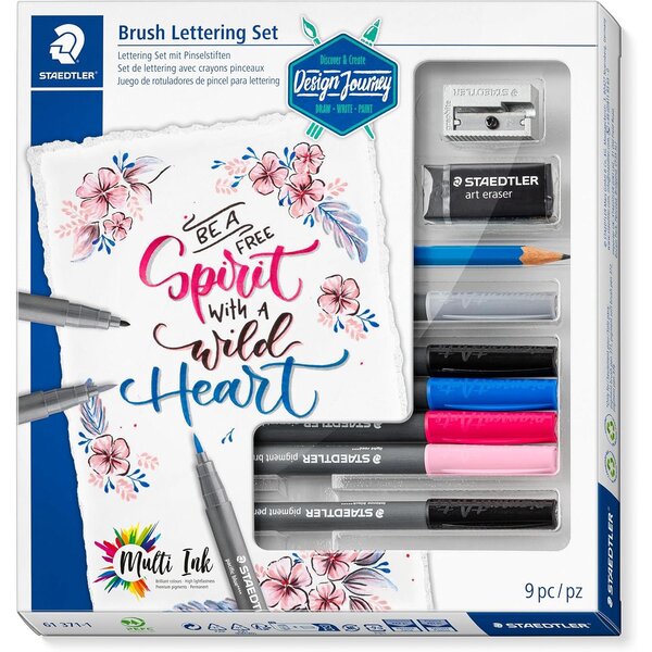 Kit d'écriture brush lettering  9 pièces staedtler