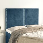 vidaXL Têtes de lit 4 Pièces Bleu foncé 72x5x78/88 cm Velours