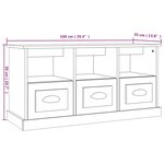 vidaXL Meuble TV gris béton 100x35x50 cm bois d'ingénierie