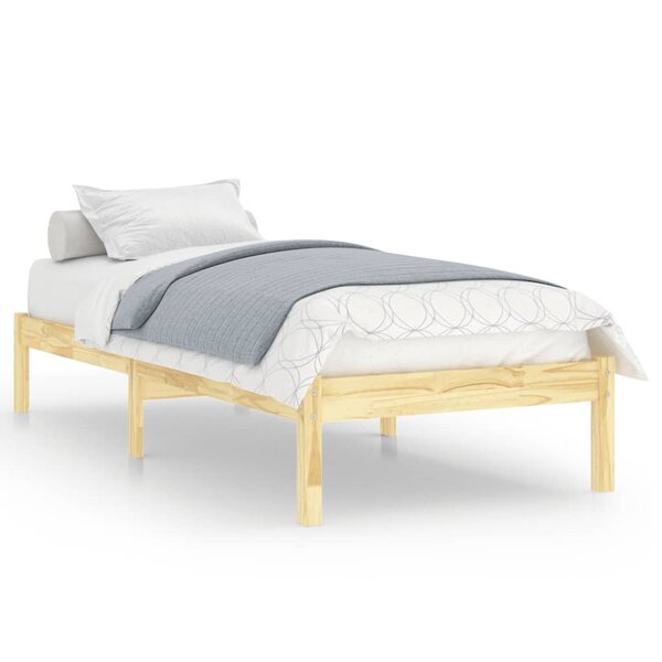 vidaXL Cadre de lit bois massif 75x190 cm petit simple