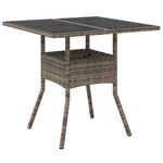 vidaXL Ensemble à manger de jardin et coussins 3 Pièces gris rotin verre