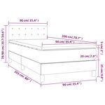 vidaXL Sommier à lattes de lit avec matelas Gris foncé 90x200 cm Tissu