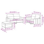vidaXL Ensemble de canapés 3 Pièces avec coussins Taupe Tissu