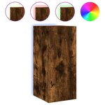 vidaXL Meubles TV muraux et lumières LED 2Pièces chêne fumé 30 5x35x70 cm