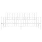 vidaXL Cadre de lit métal sans matelas et pied de lit blanc 183x213 cm