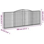 vidaXL Paniers à gabions arqués 2 Pièces 400x30x140/160 cm Fer galvanisé