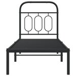 vidaXL Cadre de lit métal avec tête de lit noir 75x190 cm